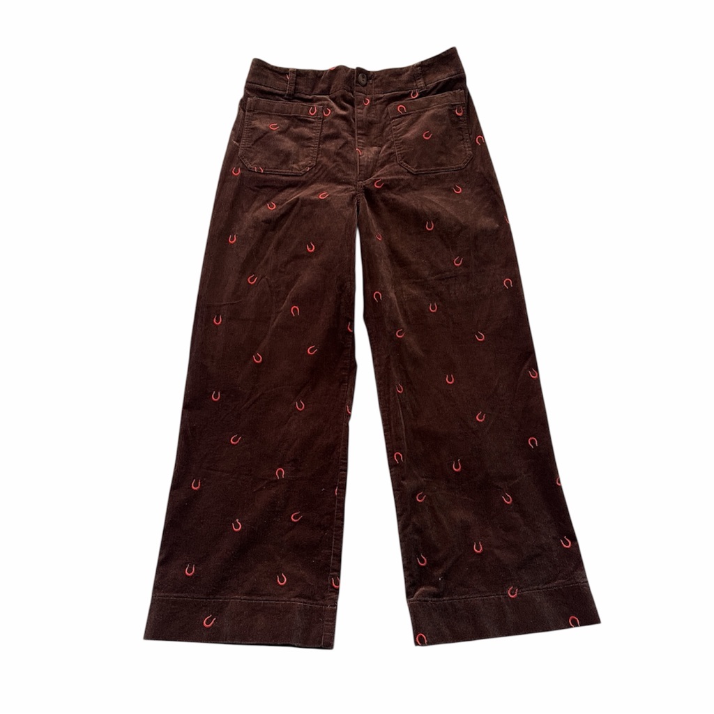 Anthro Maeve The Colette Corduroy Full-Length Wide-Leg Pants 32l Boho Cowgirl